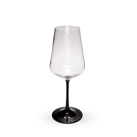 FAUCHON – 6 Wine Glasses with Black Stem 350ml