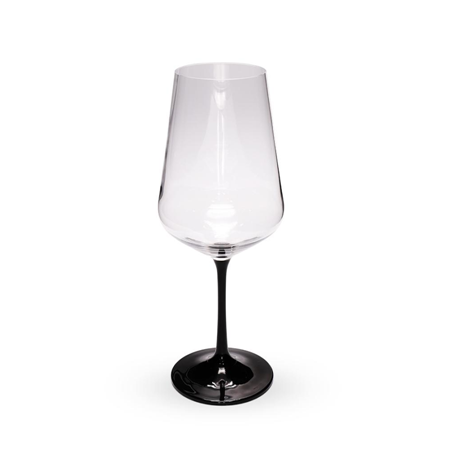 FAUCHON – 6 Wine Glasses with Black Stem 450ml