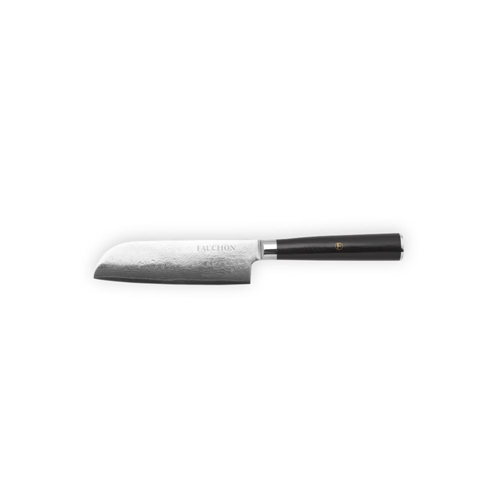 Fauchon – 25.5 cm Santoku knife, Damascus 10CR15MOV steel, with protective sheath