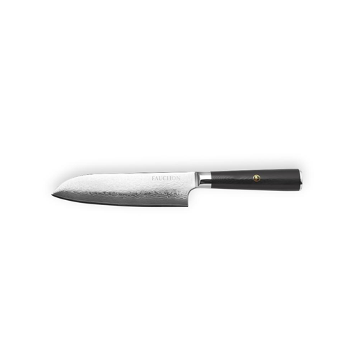 Fauchon – 29.5 cm Santoku knife, Damascus 10CR15MOV steel, with protective sheath