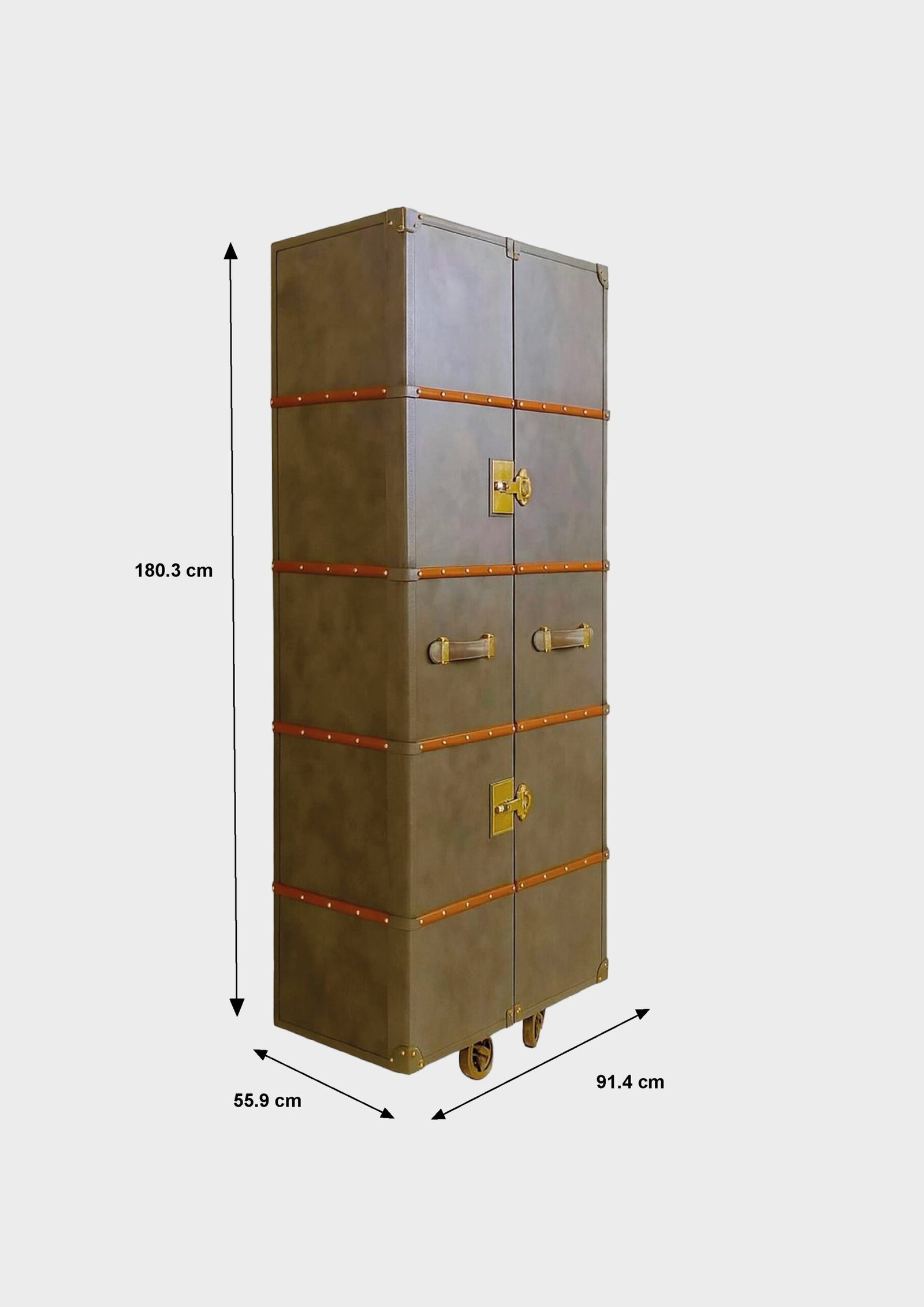 Luxury Bar on Wheels in Genuine Leather with integrated LED lighting 4 MAISON DU LYS