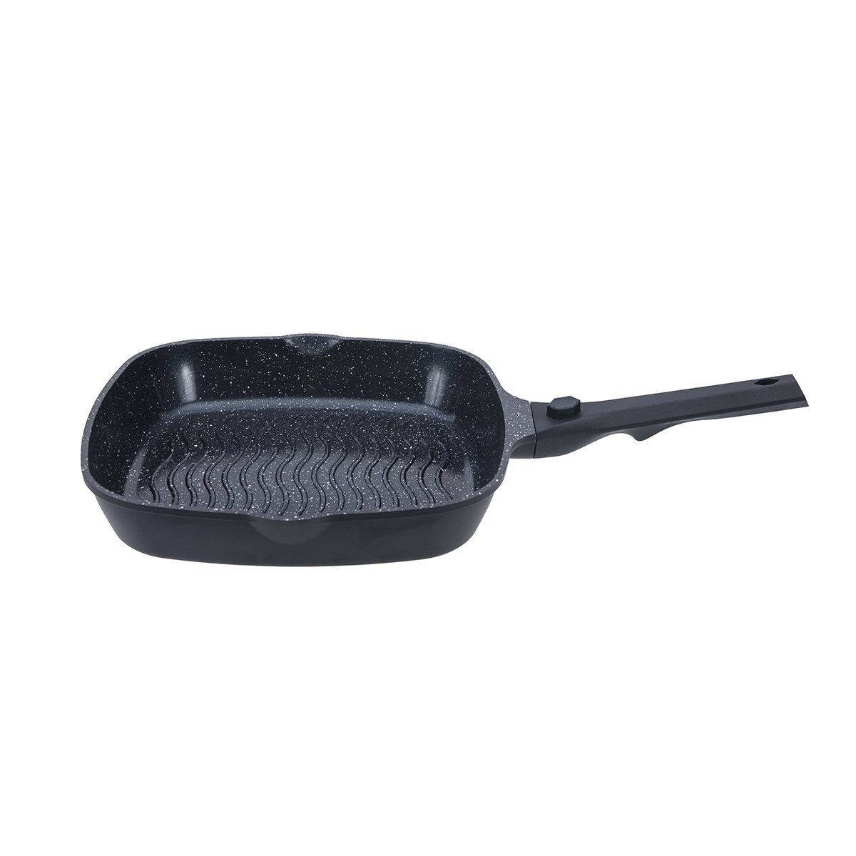 Laguiole – “Alizée” grill pan 28 cm Black, removable handle, Greblon® CK ceramic non-stick coating, induction compatible