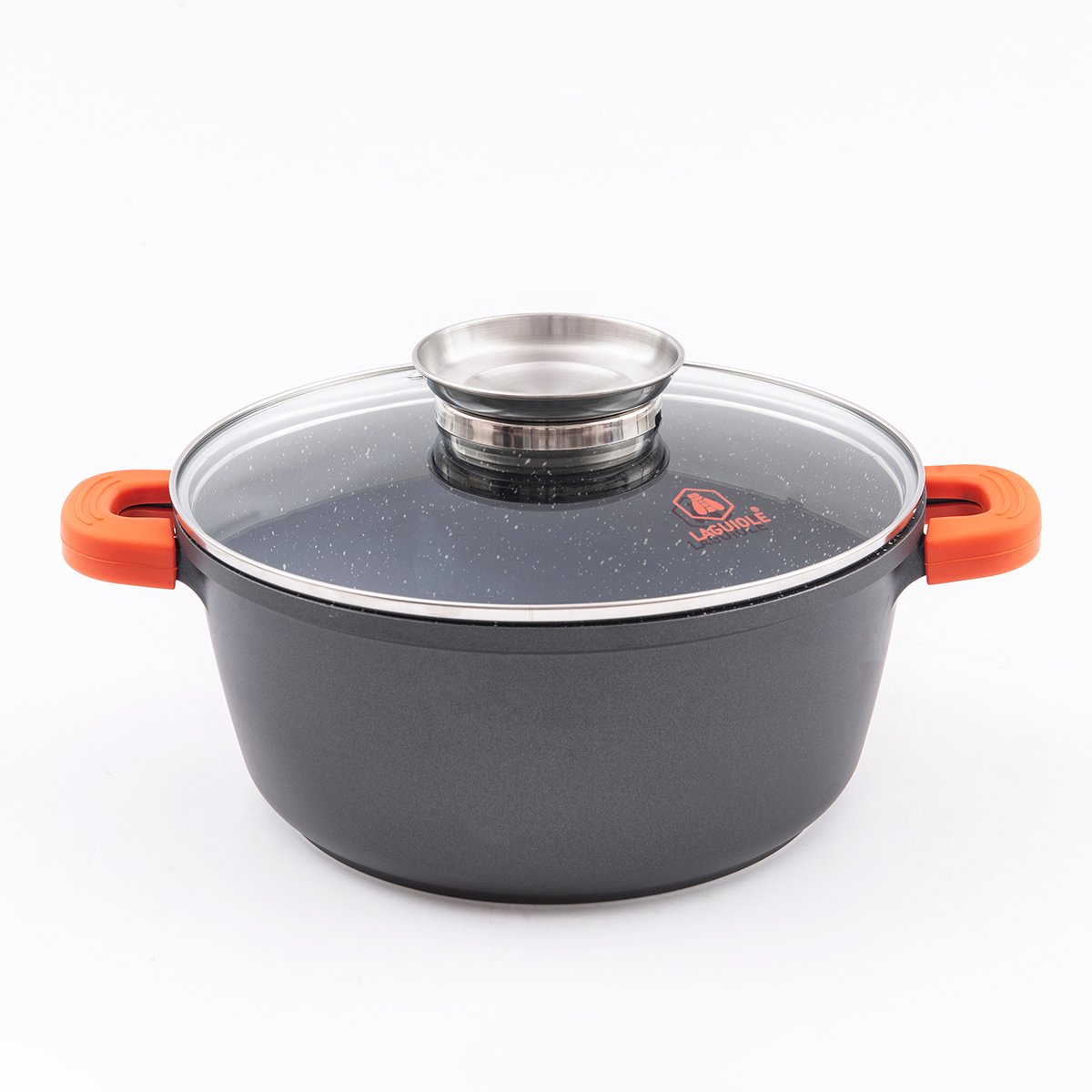 Laguiole Stockpot 28cm (6.7L), Black, Ceramic Non-Stick, Greblon CK2, Induction Compatible