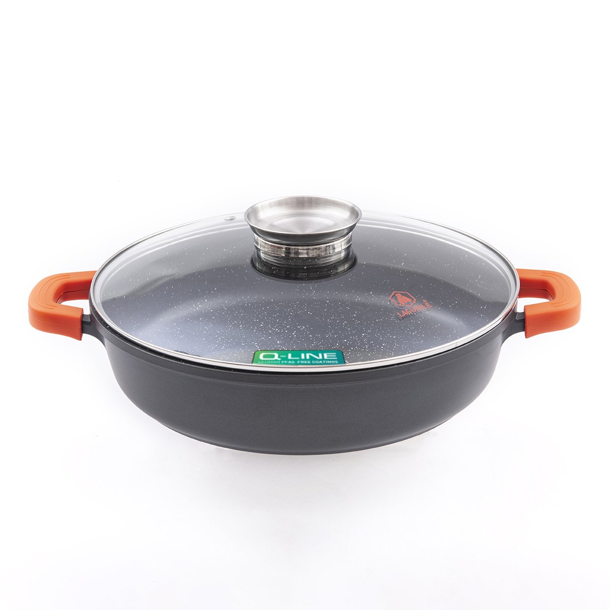 Laguiole Sauté Pan 28cm (4.4L), Black, Ceramic Non-Stick, Greblon CK2, Induction Compatible