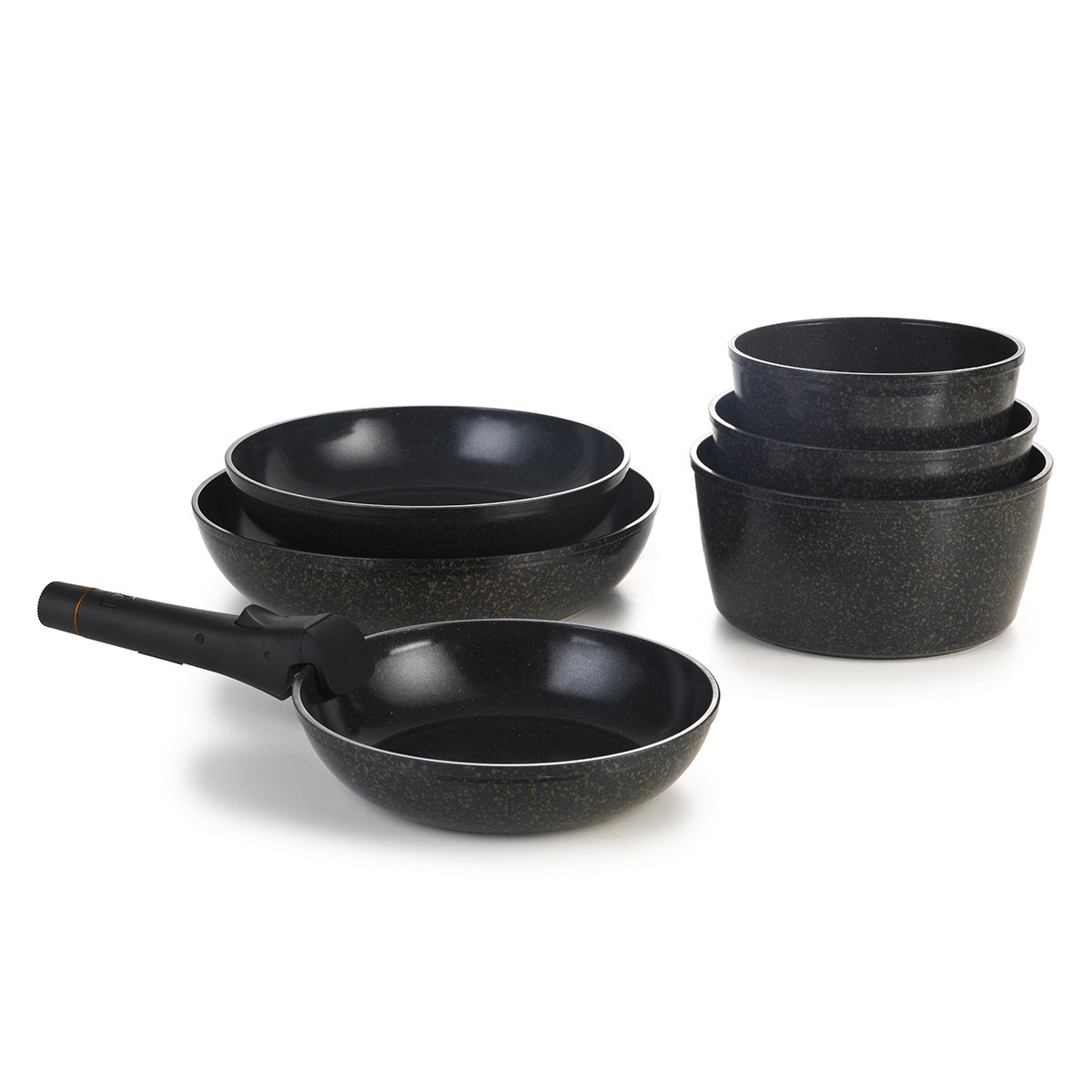 Laguiole – “Réactif” CAPPUCCINO 7-piece set Universal removable handle