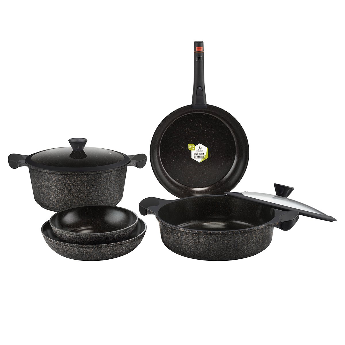 Laguiole – “Réactif” CAPPUCCINO 8-piece set Universal removable handle