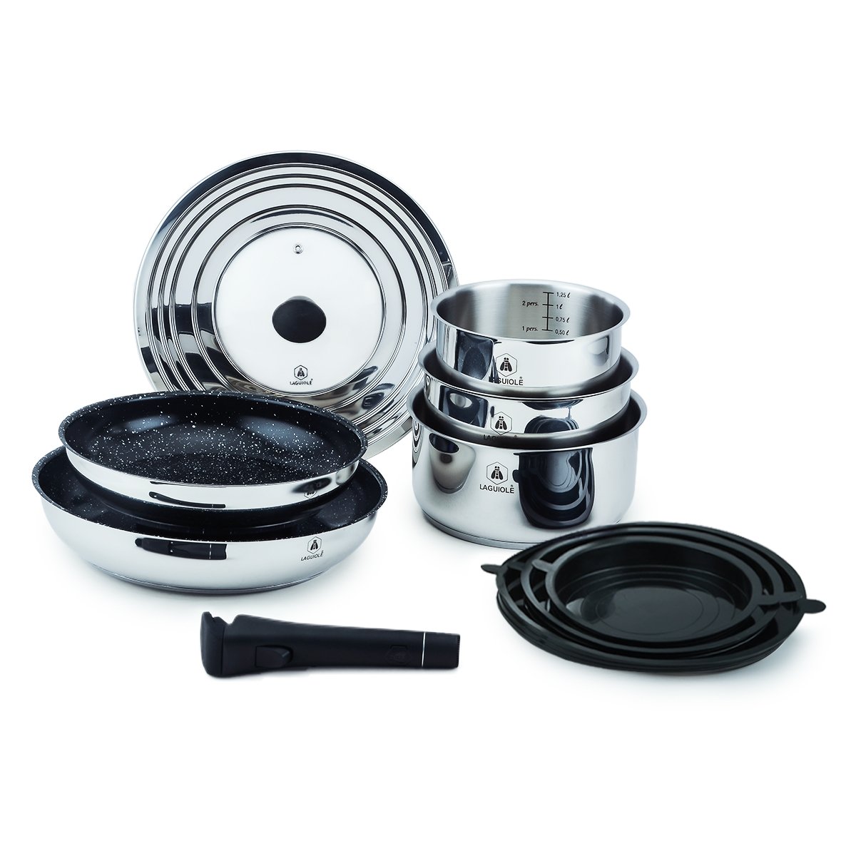 Laguiole – “Astuces” 10-piece removable cookware set Greblon® C2+ non-stick coating, induction compatible 2 MAISON DU LYS