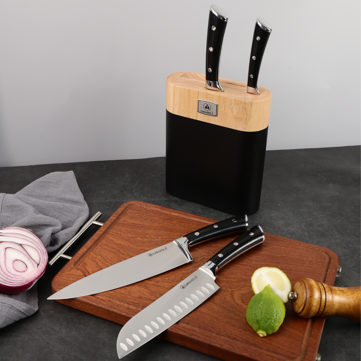Laguiole - Knife block 4 knives 'LustroBois' 3 MAISON DU LYS