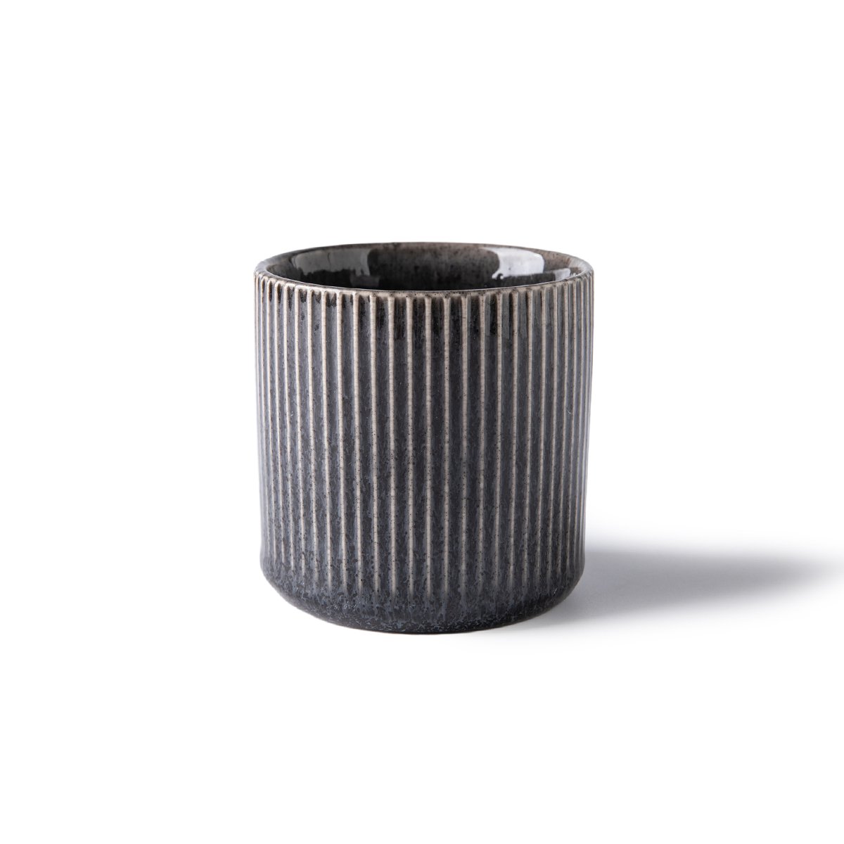 Laguiole – 4 Cups D7.2xH7.5cm stoneware with reactive glaze, CARBON