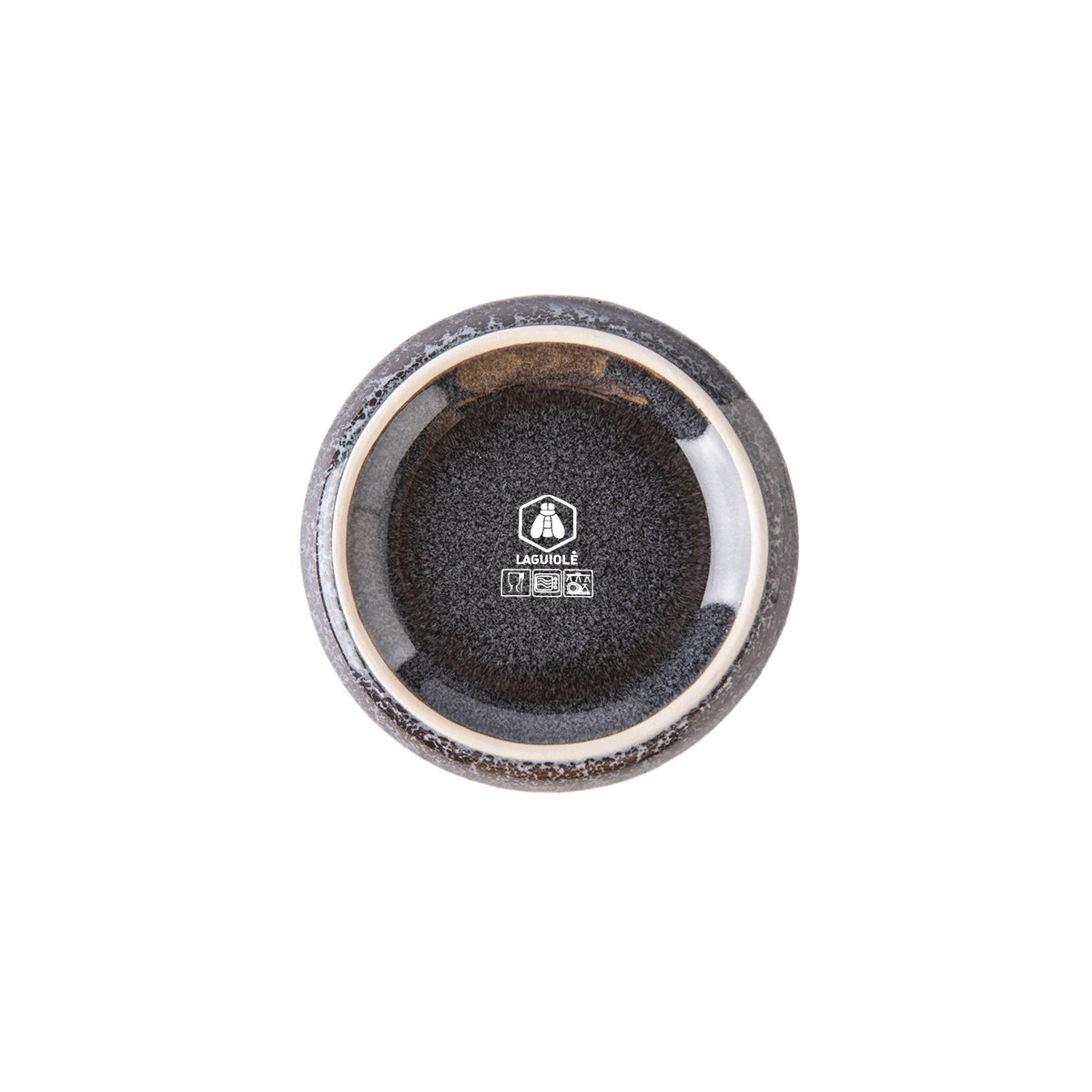 Laguiole - 4 Cups D7.2xH7.5cm stoneware with reactive glaze, CARBON 3 MAISON DU LYS