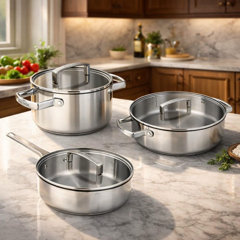 FAUCHON SET OF 3 Stainless steel 24 MAISON DU LYS